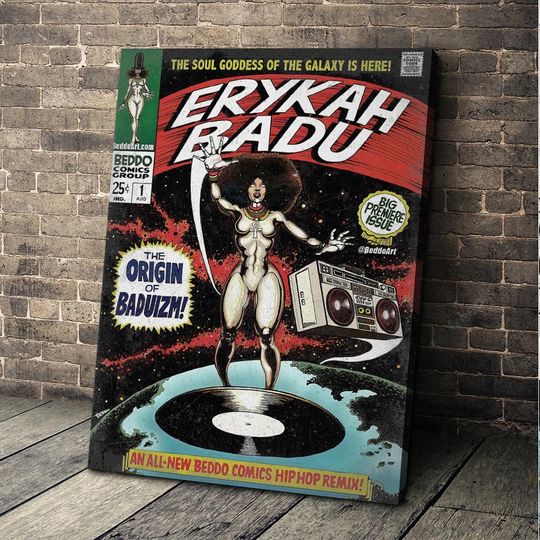 Erykah Badu Comic Art Book Poster
