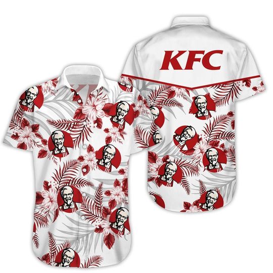 KFC Tropical Flower Aloha Hawaiian Shirts