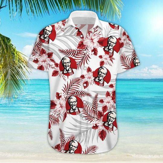 KFC Tropical Flower Aloha Hawaiian Shirts