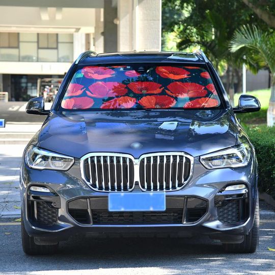 Poppies Flowers Car Sunshade Windshield Sun Shade Sun Shade