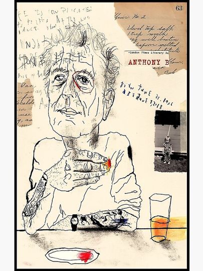 Anthony Bourdain Drinking Poster Premium Matte Vertical Poster