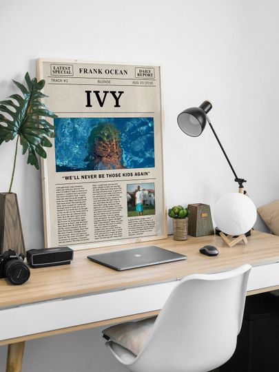 Frank Ocean Retro Newspaper Ivy Poster