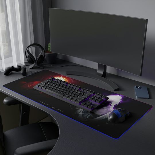 LED Narutoo And Sasuke Gaming Mouse Pad