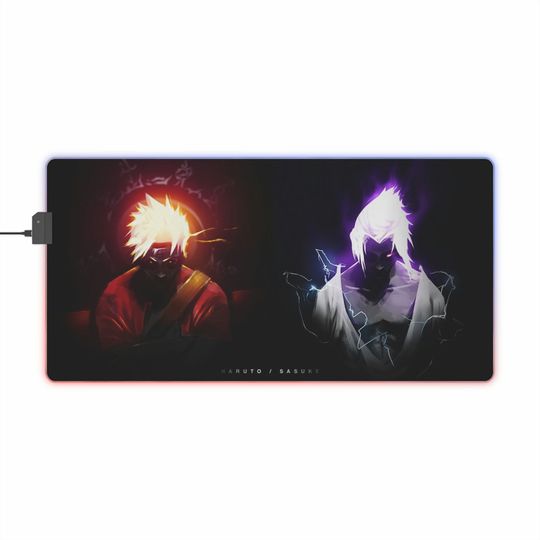 LED Narutoo And Sasuke Gaming Mouse Pad