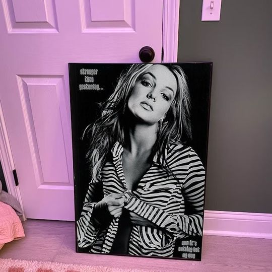 Britney Spears Poster, Vintage 2000 Britney Spears Zebra Music Poster