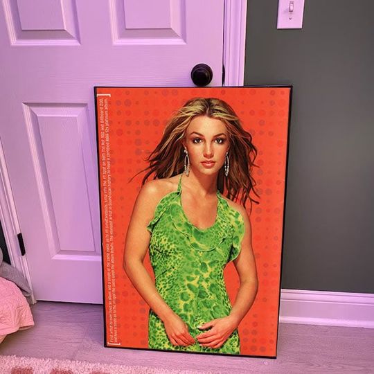 Britney Spears Poster, Vintage 2000 Britney Spears Zebra Music Poster