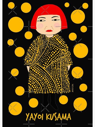 Yellow dots Yayoi Kusama inspired Premium Matte Vertical Poster