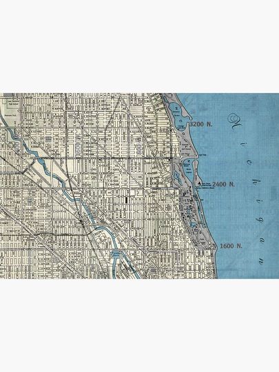 Vintage Chicago Lincoln Park Map Premium Matte Vertical Poster