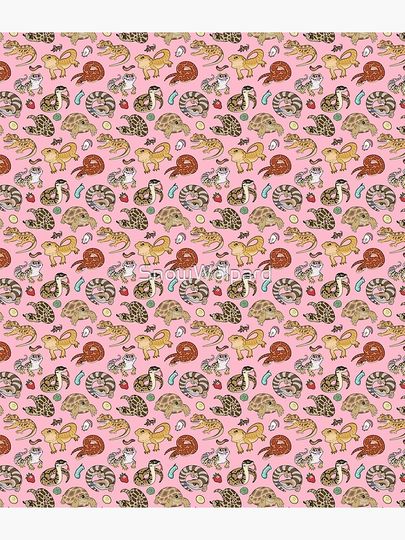 Reptile Pets Pattern Salmon Pink Backpack