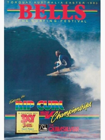 vintage australia surfing poster 1983 Poster Premium Matte Vertical Poster