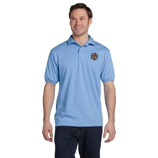 Knights Templar Embroidered Men's Polo Shirt