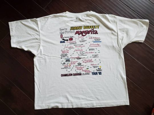 Vtg 1993 Jimmy Buffet Chameleon Caravan Margaritaville Parrot Country Pop Rock t shirt