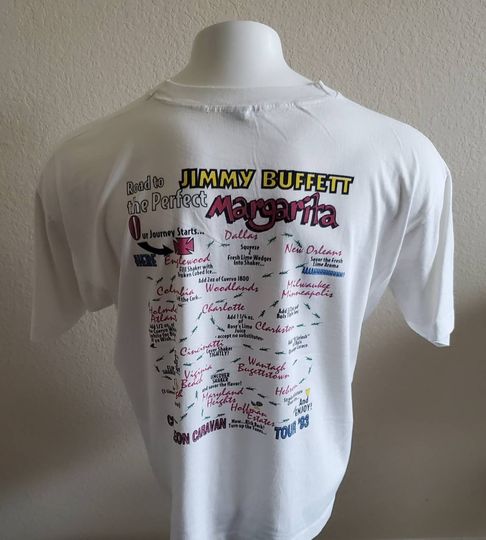 Vtg 1993 Jimmy Buffet Chameleon Caravan Margaritaville Parrot Country Pop Rock t shirt