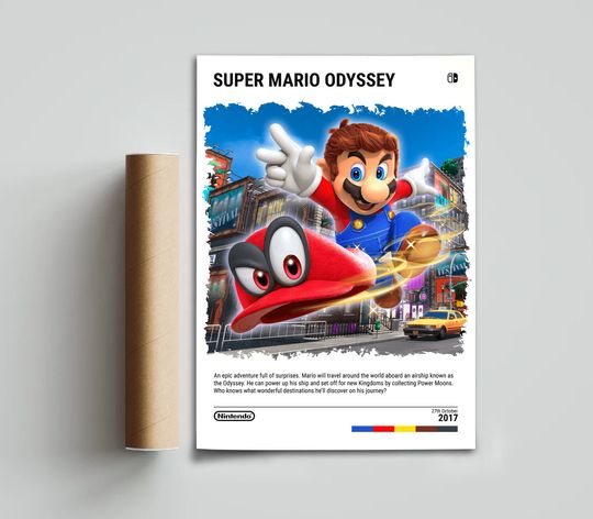 Super Mario Odyssey (2017) Nintendo Switch Poster