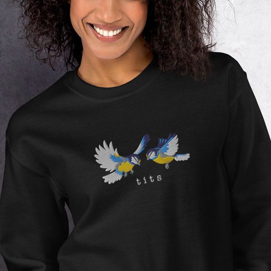 Crewneck "Tits" Embroidered Sweatshirt