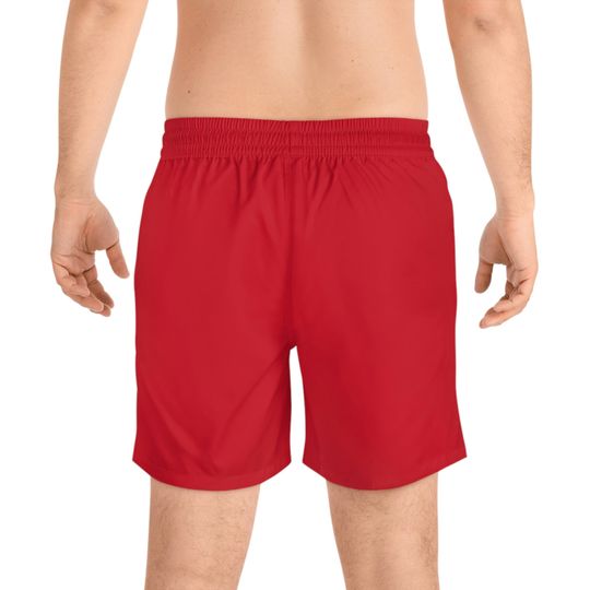 Mickey Mouse with surfboard Men's Mid-Length Swim Shorts