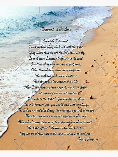 FootPrints in the Sand Premium Matte Vertical Poster