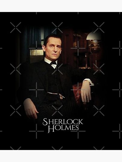 Sherlock Holmes Jeremy Brett - By The Lamplight Premium Matte Vertical Poster
