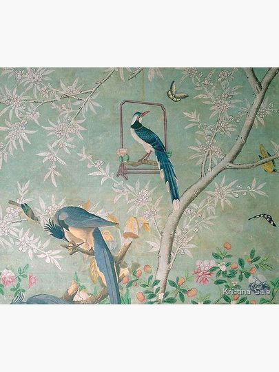 Exotic Birds Chinoiserie Mural Shower Curtain