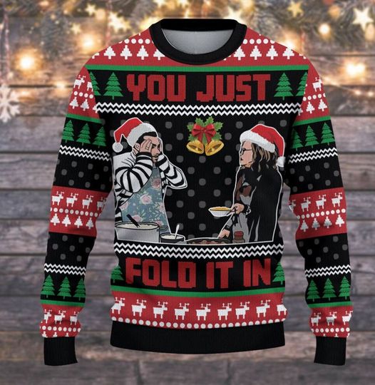 Fold the Cheese David Rose Ugly Knitted Christmas 3D Sweater