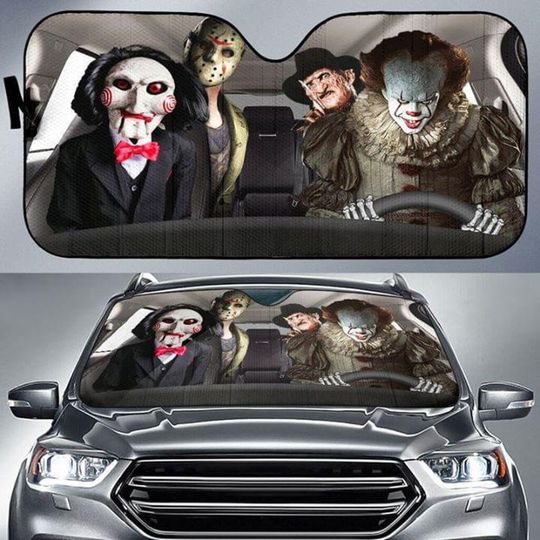 Horror Team Windshield Car Sun Shade