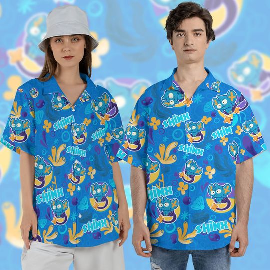 PKM Shinx Fun Under Water Type hawaiian shirt, Anime 3D Beach Hawaiian