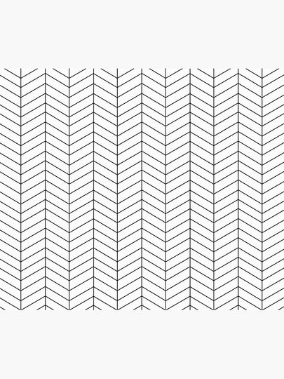 Herringbone - Black + White Shower Curtain