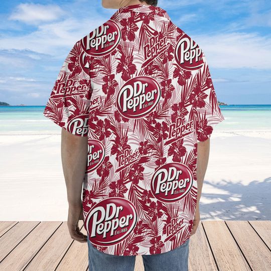 Dr.Pepper Hawaiian Tropical Flower Pattern Dr.Pepper Baseball Shirt