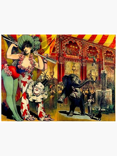 CIRCUS : Vintage 1890 Circus Advertising Print Premium Matte Vertical Poster