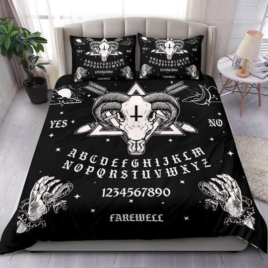 Gothic Bedding Set - Baphomet Ouija Board, Halloween Bedding Set