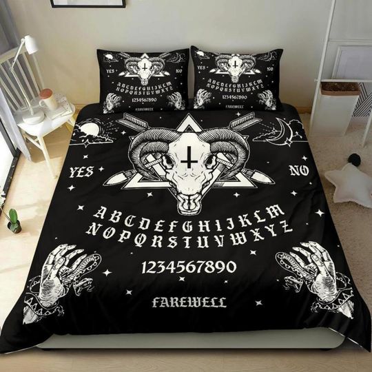 Gothic Bedding Set - Baphomet Ouija Board, Halloween Bedding Set