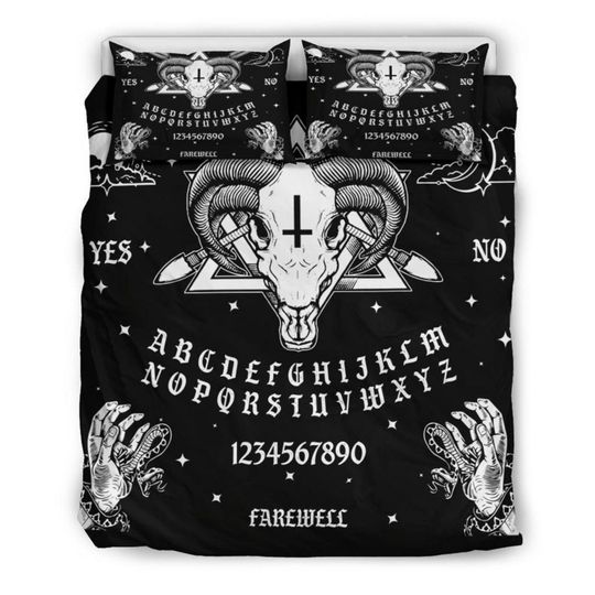 Gothic Bedding Set - Baphomet Ouija Board, Halloween Bedding Set