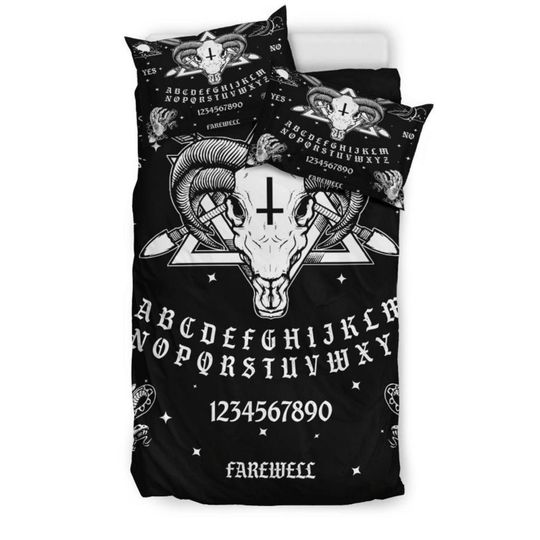 Gothic Bedding Set - Baphomet Ouija Board, Halloween Bedding Set