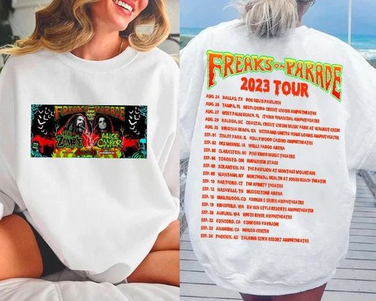 Rob Zombie Freaks On Parade Tour 2023 Shirts