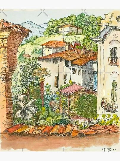 Hermann Hesse Klingsors Balkon, Casa Camuzzi (1930) Canvas