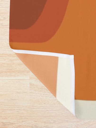 Mid-Century Modern Meets 1970s Orange Rainbow Shower Curtain