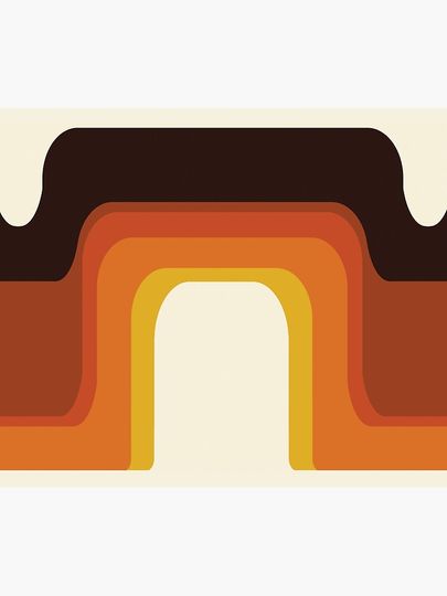 Mid-Century Modern Meets 1970s Orange Rainbow Shower Curtain