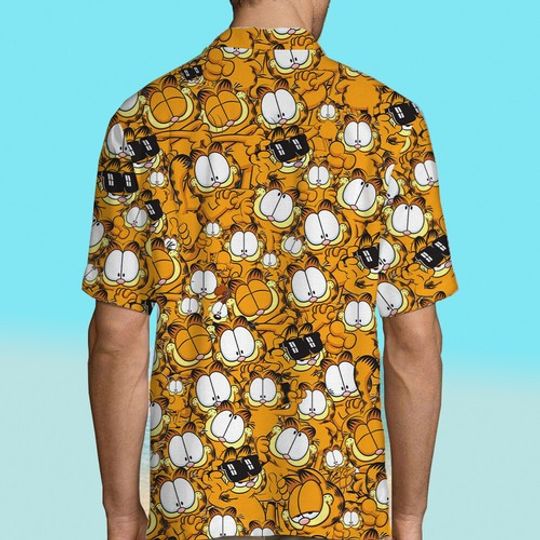Funny Gay Garfield Hawaiian Shirt Aloha 3D Print Summer Vacation Shirt