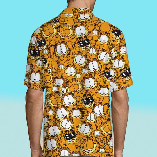 Funny Gay Garfield Hawaiian Shirt Aloha 3D Print Summer Vacation Shirt