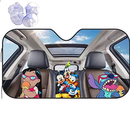 Lilo And Stitch 3D All Over Print Car Sun Shade