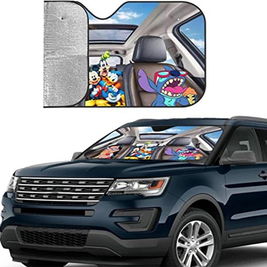 Lilo And Stitch 3D All Over Print Car Sun Shade