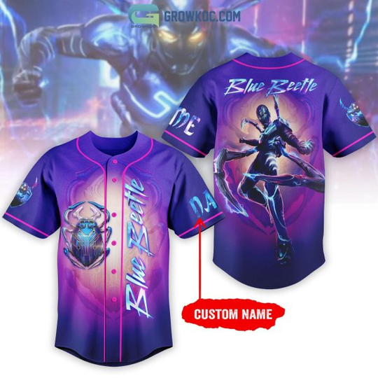 Custom Blue Beetle Baseball Jersey