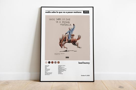bad bunny album cover, bad bunny rap poster