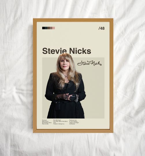 Vintage Stevie Nicks Poster, Mid Century Poster