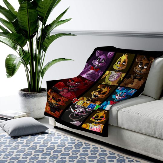 Customized Five Nights at Freddy's Fleece Blanket, FNAF Fleece Blanket