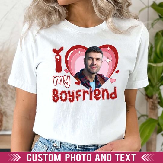 Custom I Love My Girlfriend Shirt, Customized Photo Bootleg Rap Tee
