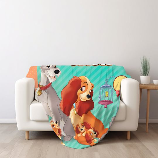 Custom Name Blanket Personalized Lady And The Tramp Fleece Blanket