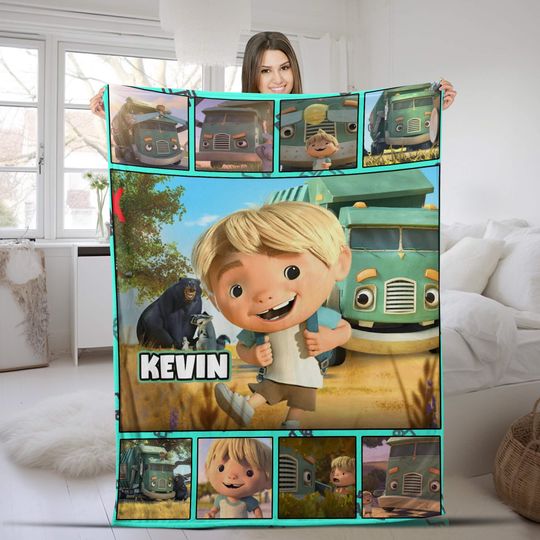 Personalized Trash Truck Blanket, Trash Truck Fleece Blanket