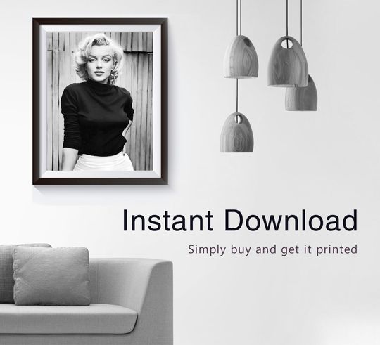 Marilyn Monroe Poster, Black and White Marilyn Monroe Print