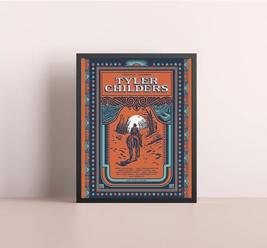 Tyler Childers Mule Pull 2024 Europe Tour Poster